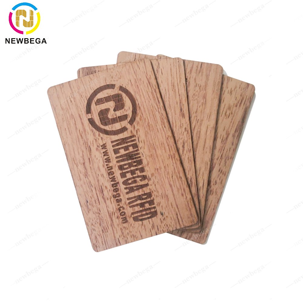Blank Wood Name Tag contactless Eco friendly wooden RFID NFC card for access control hotel card