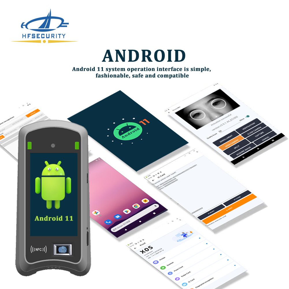 HFSecurity X05 Door Access Control 5-inch Touchscreen Biometric NFC Fingerprint Finger Facial IRIS Recognition Time Attendance