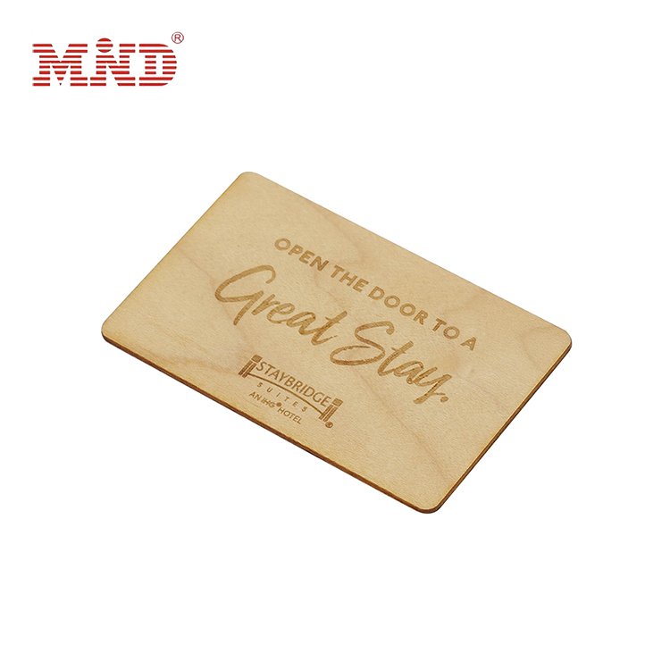 Programmable Bamboo Wood Business Cards RFID ISO14443A Smart NTAG 213 NTAG 215 NTAG 216 Wooden Hotel Key Card