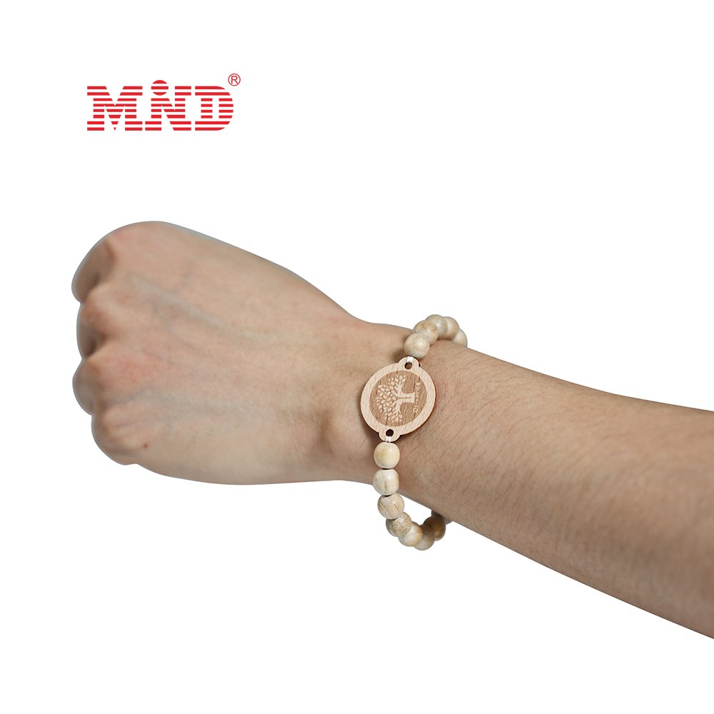 LF HF UHF Wristband Smart RFID Wood Card Manufacture Wooden Beads Bracelet NFC RFID Woven Wristband