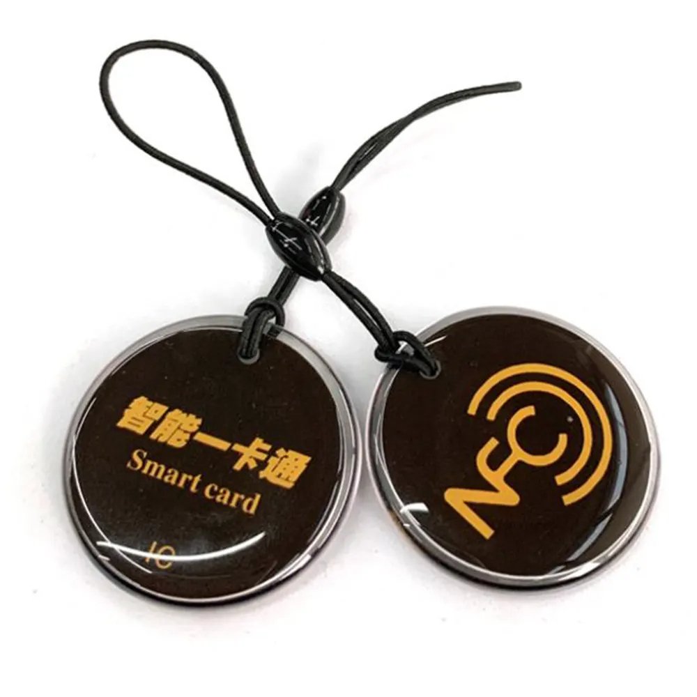 13.56Mhz Rewritable Hotel Access Control Card Keyfobs Waterproof Dropping Glue Key Tags NFC RFID Badge Keychain