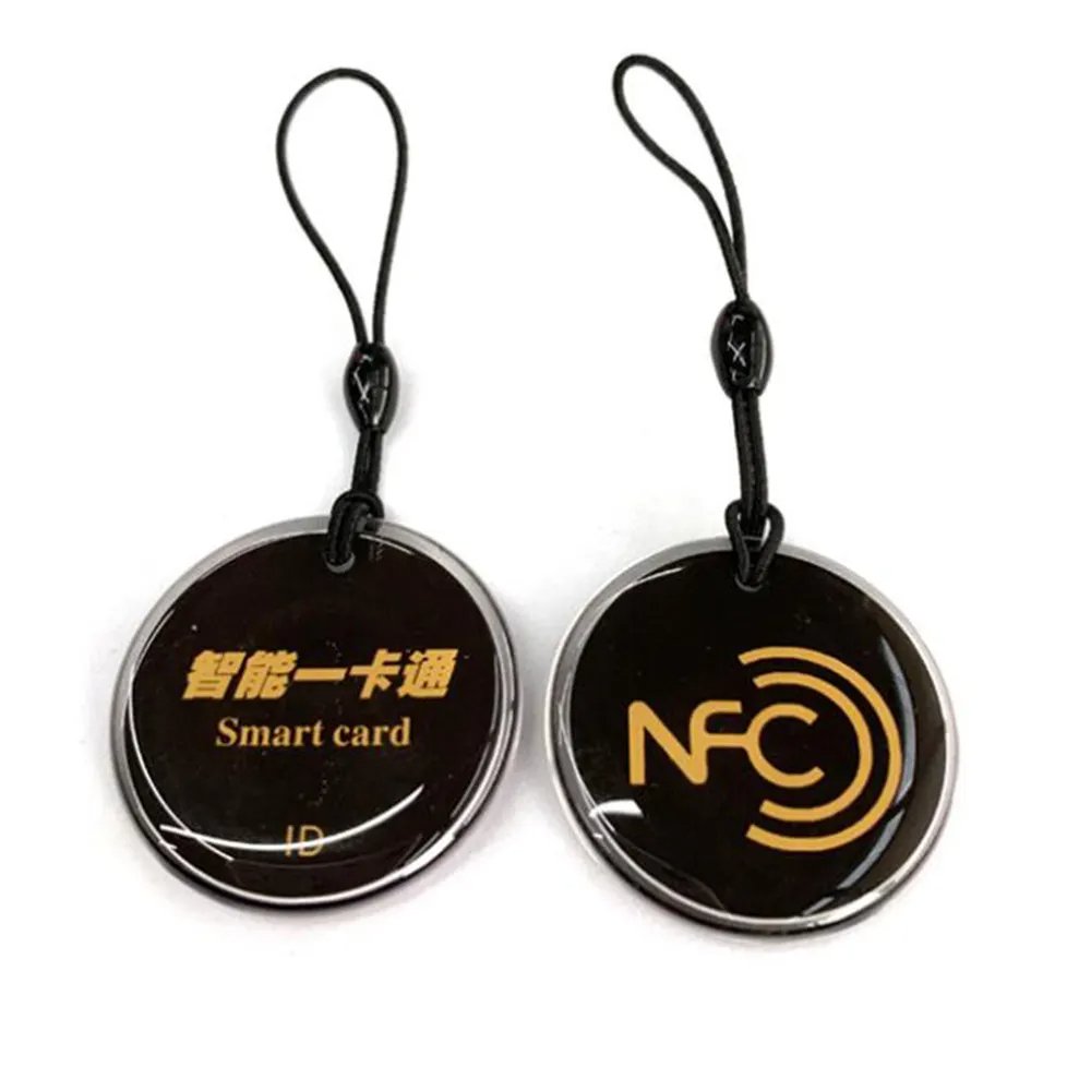 13.56Mhz Rewritable Hotel Access Control Card Keyfobs Waterproof Dropping Glue Key Tags NFC RFID Badge Keychain
