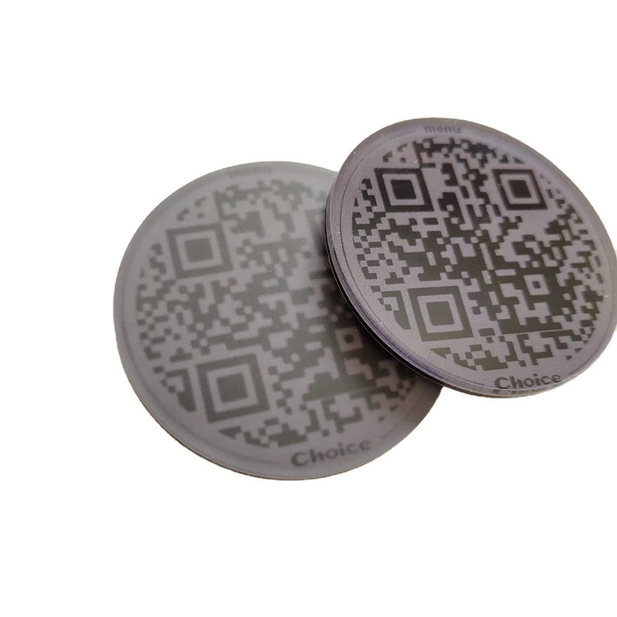 Restaurant Waterproof RFID Table Tag QR Code Epoxy / PVC / Acrylic 13.56MHz RFID Menu Tag