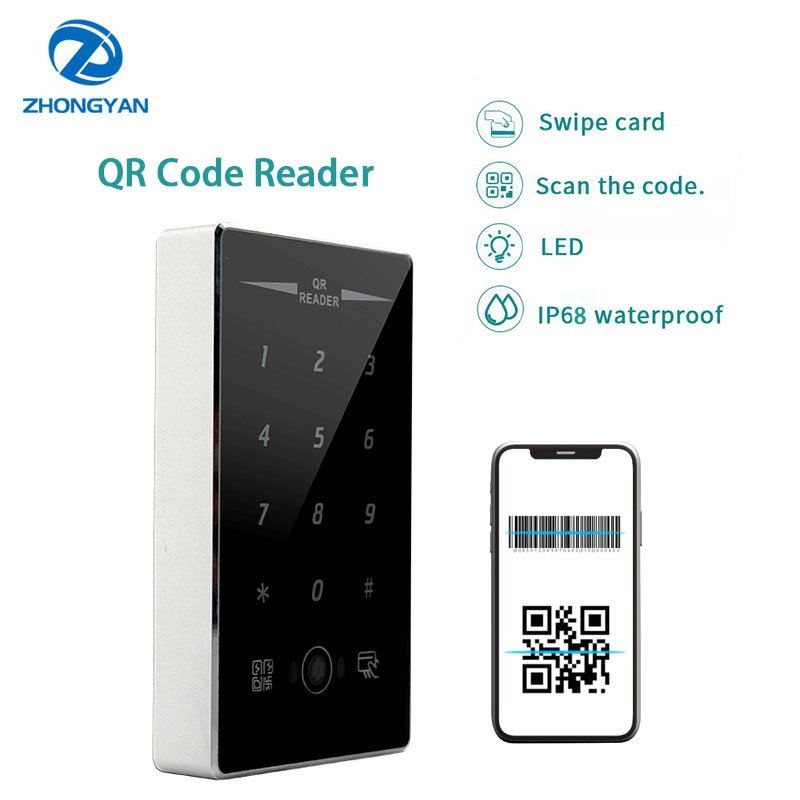 Smart 13.56mhz IC RFID Bluetooth Keypad Reader QR Code Scanner Wiegand Network NFC Access Control QR Code Reader