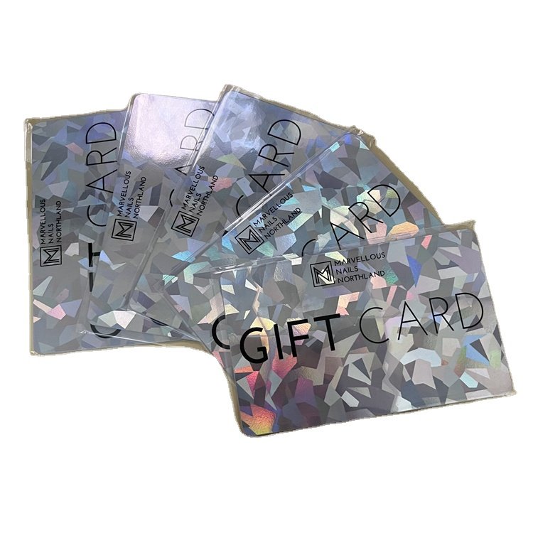 Hologram Shiny Plastic CR80 QR Code Bar Code Printed Programmable Get Google Play Gift Card