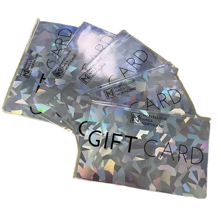 Hologram Shiny Plastic CR80 QR Code Bar Code Printed Programmable Get Google Play Gift Card