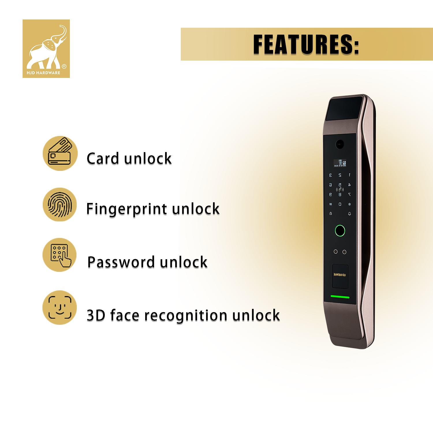 Key Fingerprint Front App control Biometric With Free Software card Smart Hotel Password Rfid Digital Fingerprint Door Handle