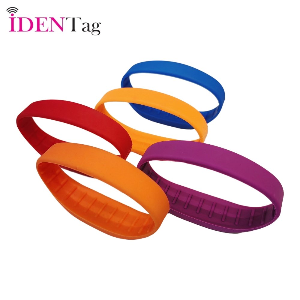 125khz Silicone Rfid Wristband Bracelet Dual Chip Tk4100 T5577 Adjustable 13.56mhz Nfc Rfid Ticket Hand WristBand