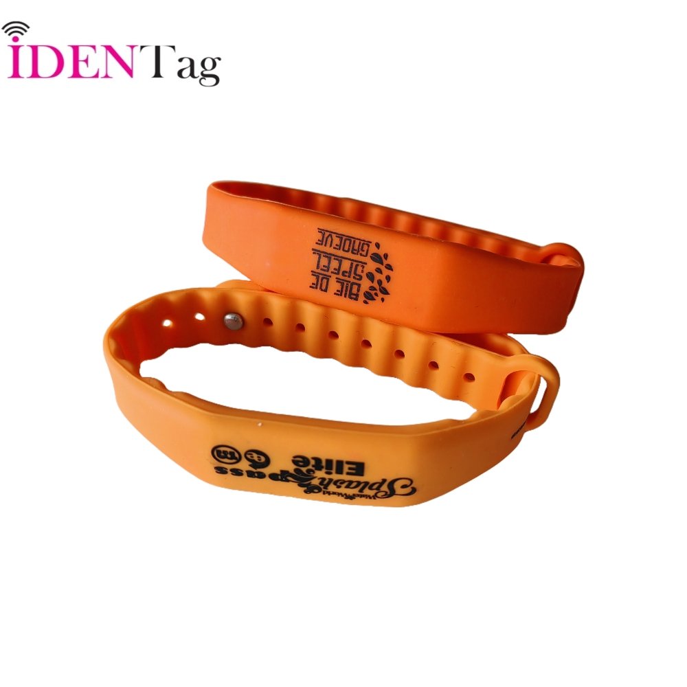 125khz Silicone Rfid Wristband Bracelet Dual Chip Tk4100 T5577 Adjustable 13.56mhz Nfc Rfid Ticket Hand WristBand