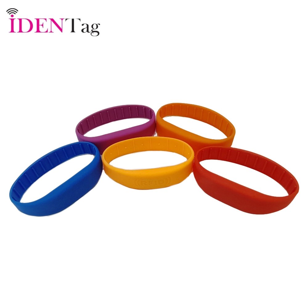 125khz Silicone Rfid Wristband Bracelet Dual Chip Tk4100 T5577 Adjustable 13.56mhz Nfc Rfid Ticket Hand WristBand