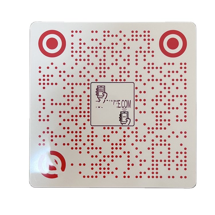 Programmable Unique Qr Code Large 5 inch Epoxy Sticky Table Nfc Menu Card