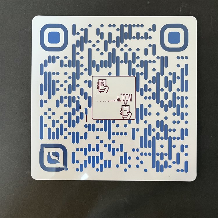 Programmable Unique Qr Code Large 5 inch Epoxy Sticky Table Nfc Menu Card