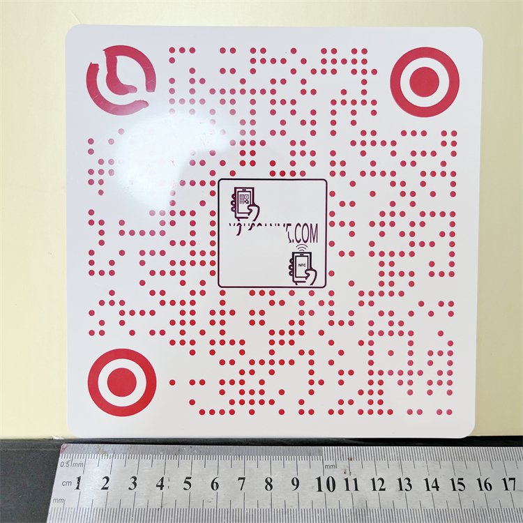 Programmable Unique Qr Code Large 5 inch Epoxy Sticky Table Nfc Menu Card