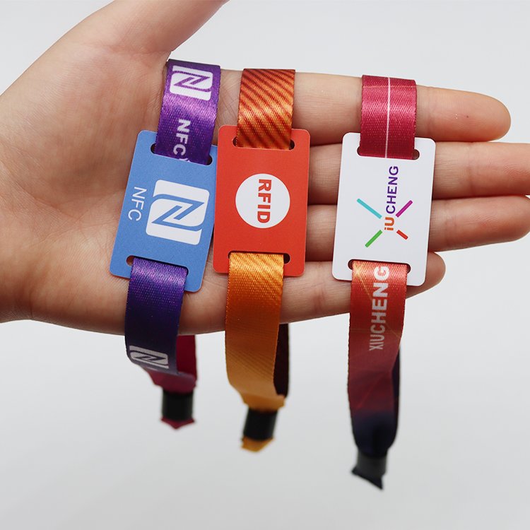 New Arrival Fabric NFC213 Festival Disposable Bracelet With Customized Mini card for Activity and Events