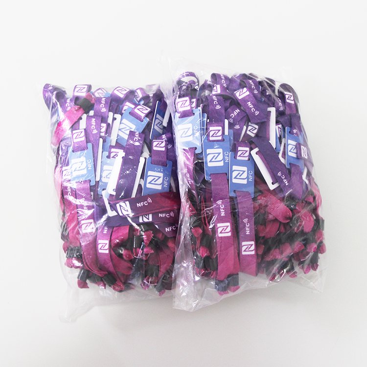 New Arrival Fabric NFC213 Festival Disposable Bracelet With Customized Mini card for Activity and Events