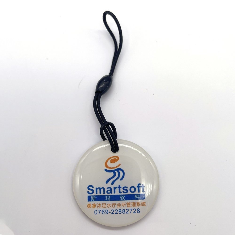 Custom Printing QR Code Key Fob Access Control RFID Epoxy Tag Keychain Card