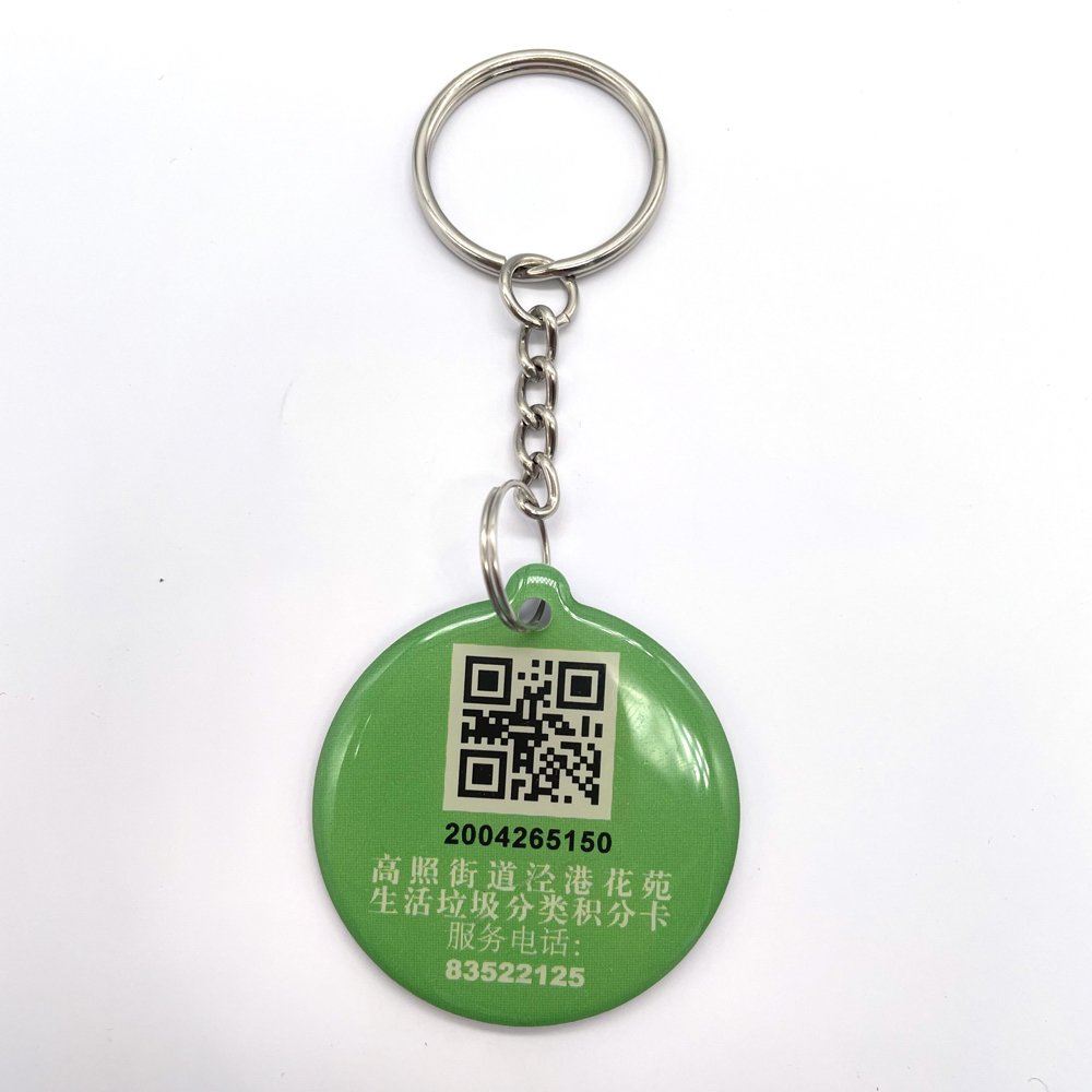 Custom Printing QR Code Key Fob Access Control RFID Epoxy Tag Keychain Card