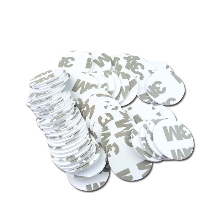 13.56MHz 215 NFC Coins Adhesive Cards Badge Backing 504 Bytes ISO/IEC 14443 A 25mm Waterproof PVC 215 chip Tag