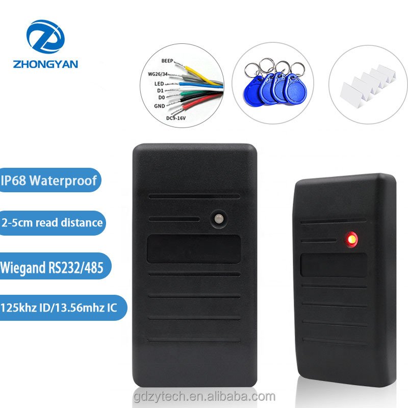 Smart Outdoor Wall Mounted NFC Reader 13.56mhz Wiegand 26 RFID IC Smart Lock Card Reader Access Control Card Readers
