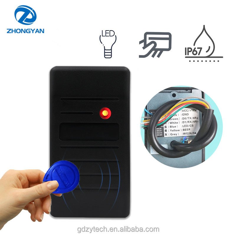 Smart Outdoor Wall Mounted NFC Reader 13.56mhz Wiegand 26 RFID IC Smart Lock Card Reader Access Control Card Readers