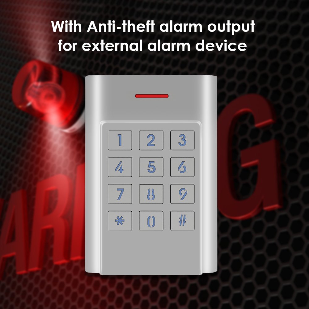 Waterproof Standalone Metal Access Control Keypad Zinc Alloy Case Security Entry Door Reader Access Control System 1000 User K5