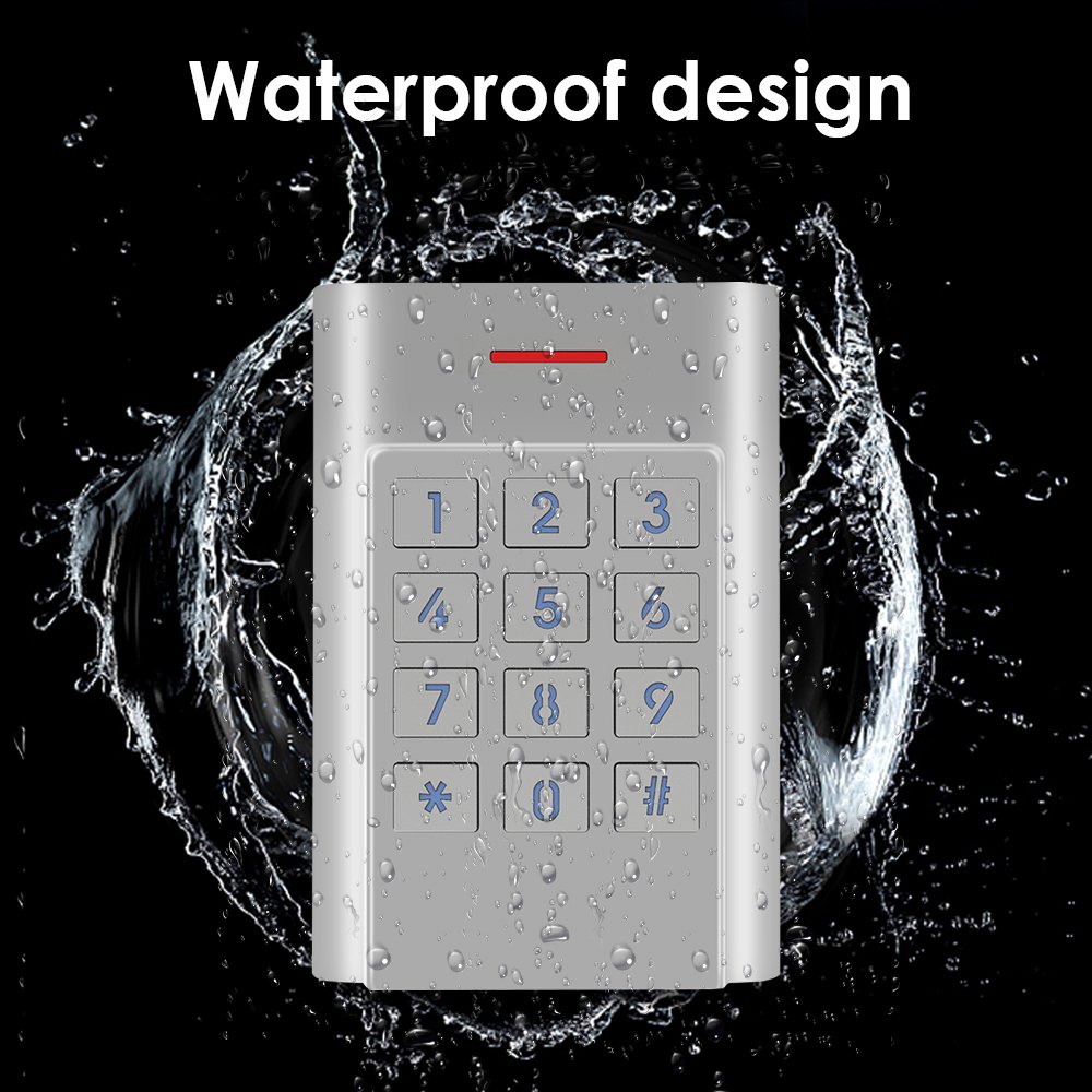 Waterproof Standalone Metal Access Control Keypad Zinc Alloy Case Security Entry Door Reader Access Control System 1000 User K5