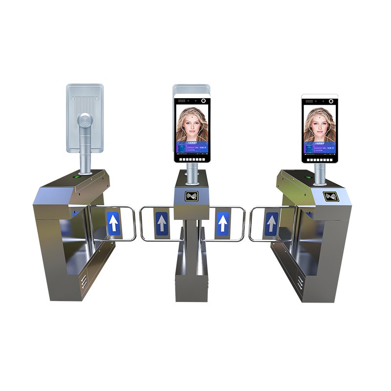 Face Recognition Temperature Detection Turnstile RFID Reader Swing Barrier Gate Face Recognition Access Control