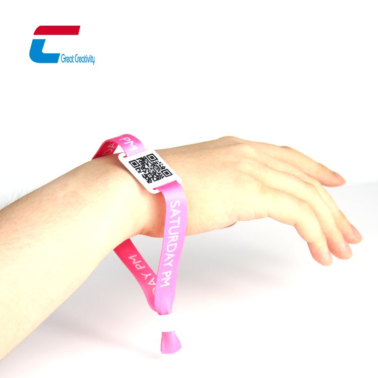 Cxj Custom Logo Rfid Wrist Bands Fabric Bracelet With Plastic Card Polyester Wristbands For Events