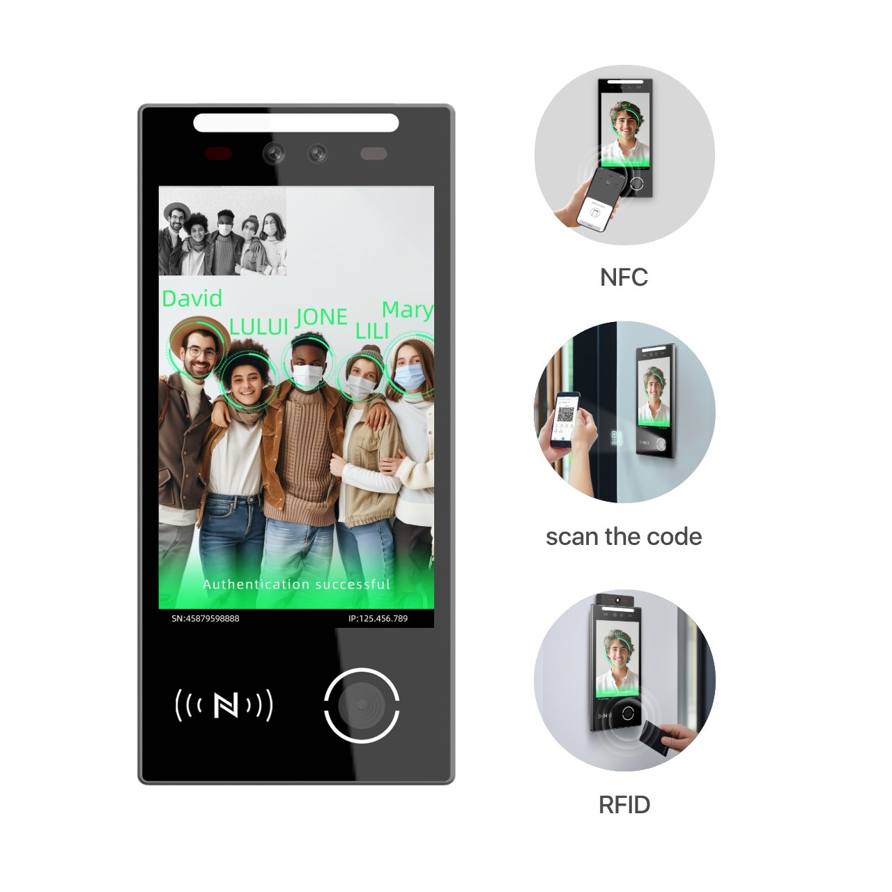 VF105 Fashionable Face Recognition Camera Access Control Touch Screen Control Biometric Face Attendance recognit face