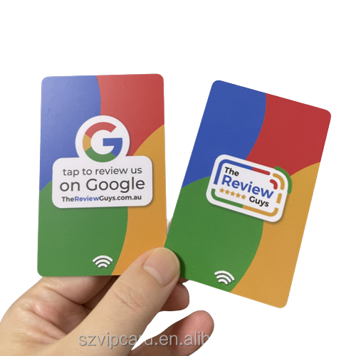 Customized logo printinh NFC NTAG 213 Encoding URL Printing QR Code Google Review Card Digital Business Card