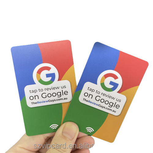 Customized logo printinh NFC NTAG 213 Encoding URL Printing QR Code Google Review Card Digital Business Card