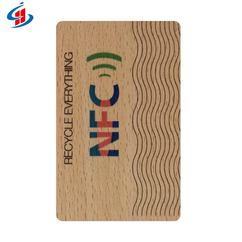 Custom 13.56Mhz NFC RFID Bamboo Wooden Access Control Hotel Key Card Business Card