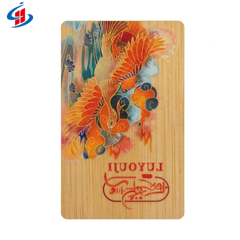 Custom 13.56Mhz NFC RFID Bamboo Wooden Access Control Hotel Key Card Business Card