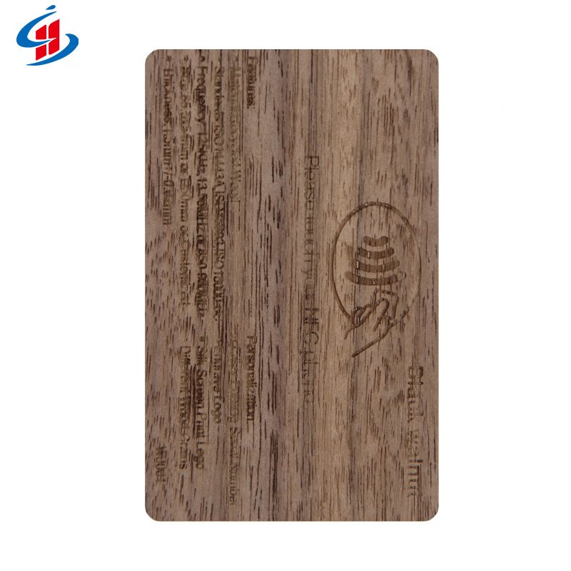 Custom 13.56Mhz NFC RFID Bamboo Wooden Access Control Hotel Key Card Business Card