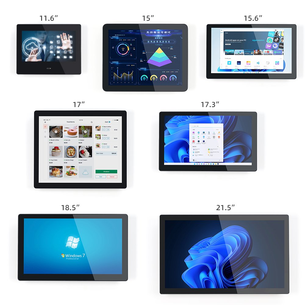 OEM computadora del all-in-one touch screen panel PC for CNC machine with capacitive embedded fanless industrial android PC