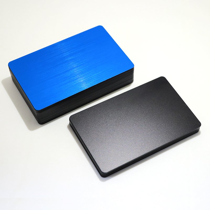 Customizable Brushed PVC Blank Blue Plastic Cards