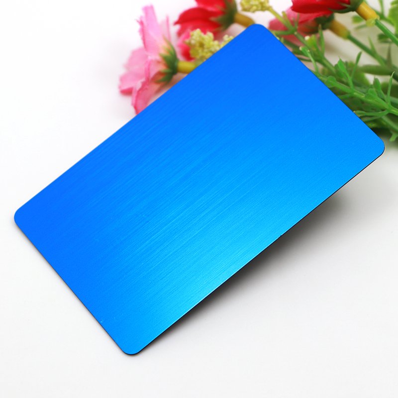 Customizable Brushed PVC Blank Blue Plastic Cards
