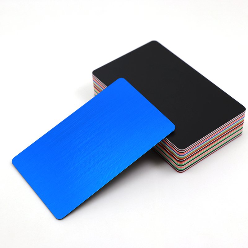 Customizable Brushed PVC Blank Blue Plastic Cards