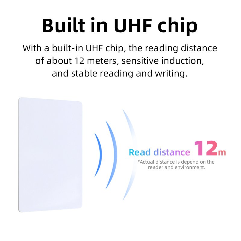 WYUAN RFID Smart Card ISO18000-6C UHF PVC Blank Card 860-960MHz EPC C1 Gen2 Long Range Dual-frequency Composite White Card