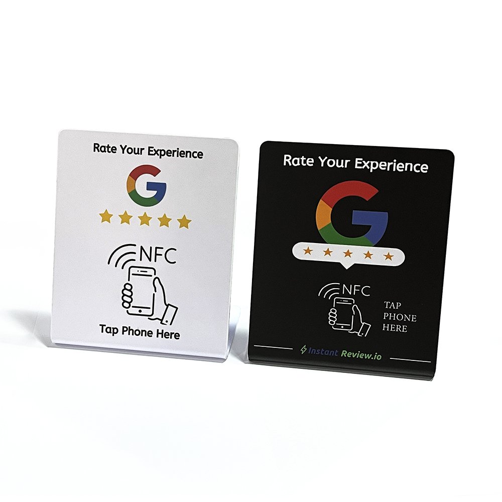 Custom PVC Google Review NFC Table Stand French NFC Google Reviews Card for Sale