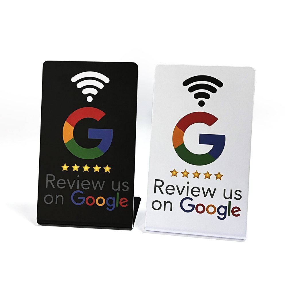 Custom PVC Google Review NFC Table Stand French NFC Google Reviews Card for Sale
