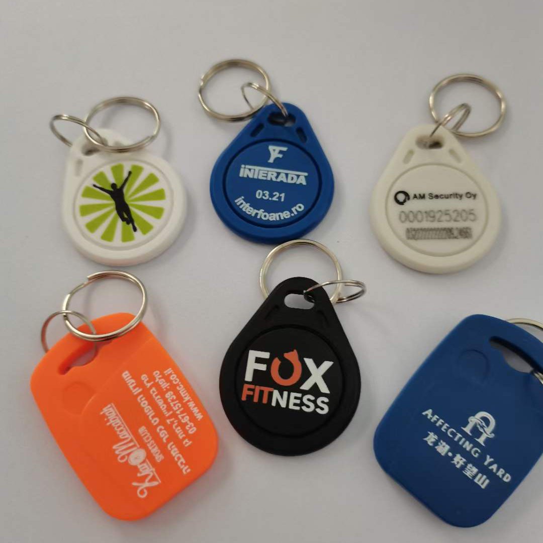 custom125khz Frequency RFID Key fob BLANK tag NFC With plastic ABS smart Keychain hotel door access elevator management