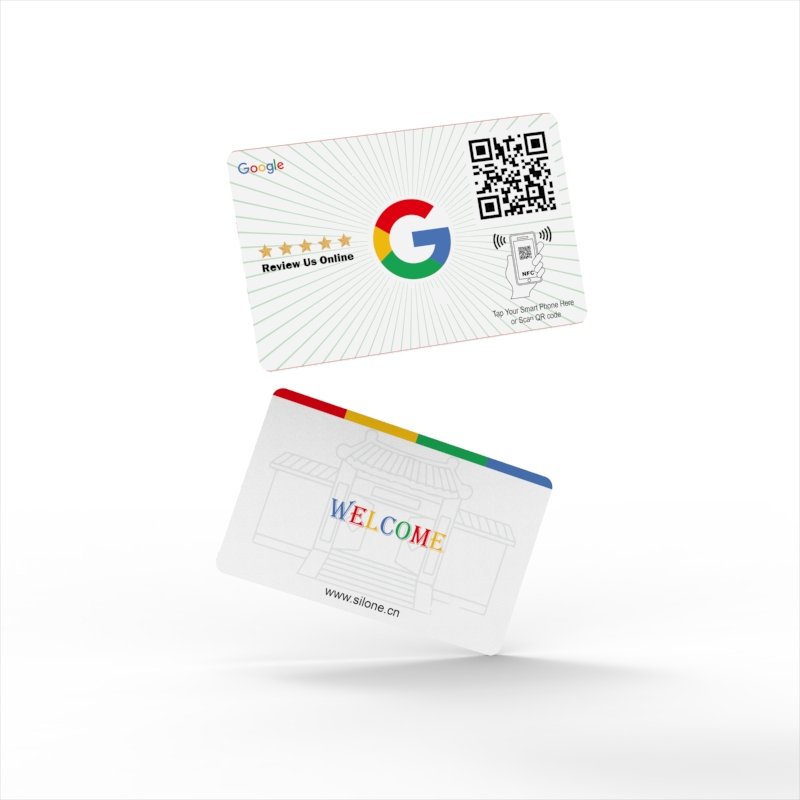 HST RFID NFC card pops up with Google review rating card