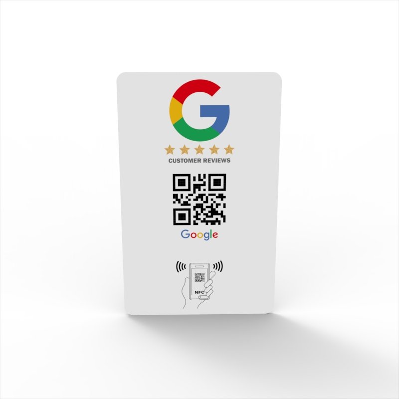 HST RFID NFC card pops up with Google review rating card
