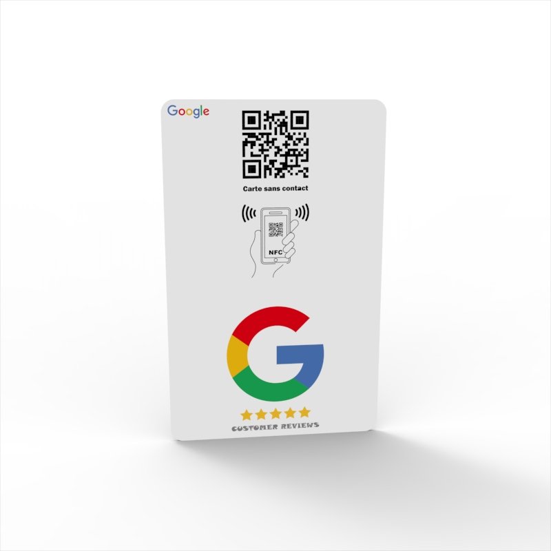 HST RFID NFC card pops up with Google review rating card