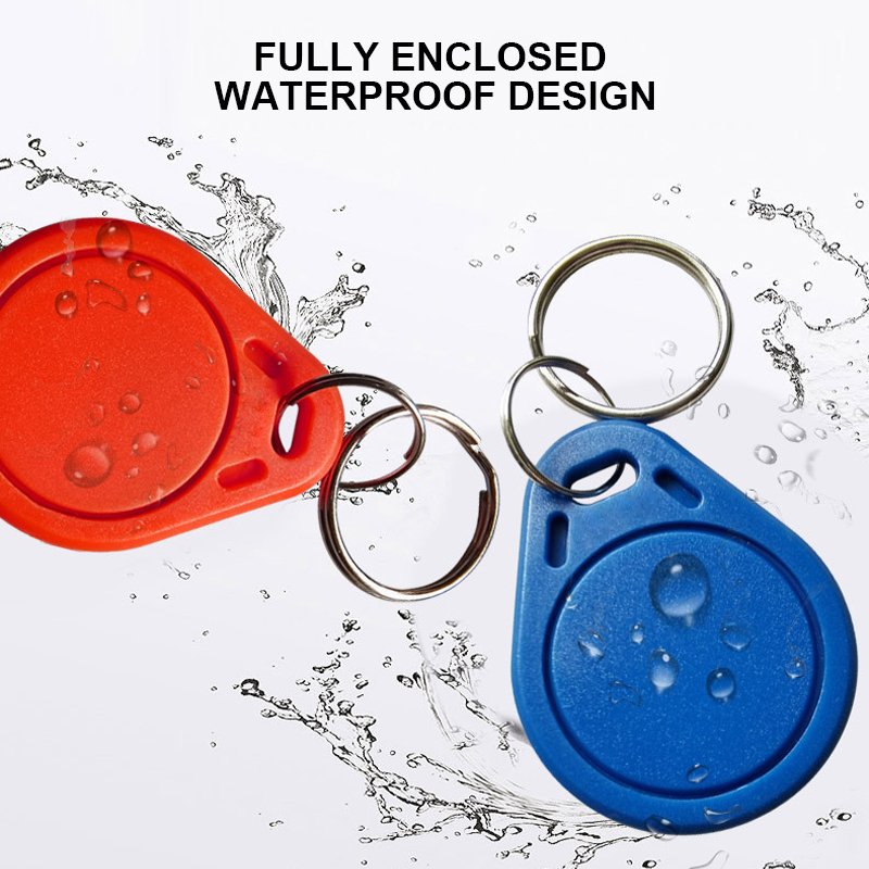 XRH Custom epoxy keychain keyring RFID key card unique ID hotel contactless access control smart key fob chip card nfc keychain