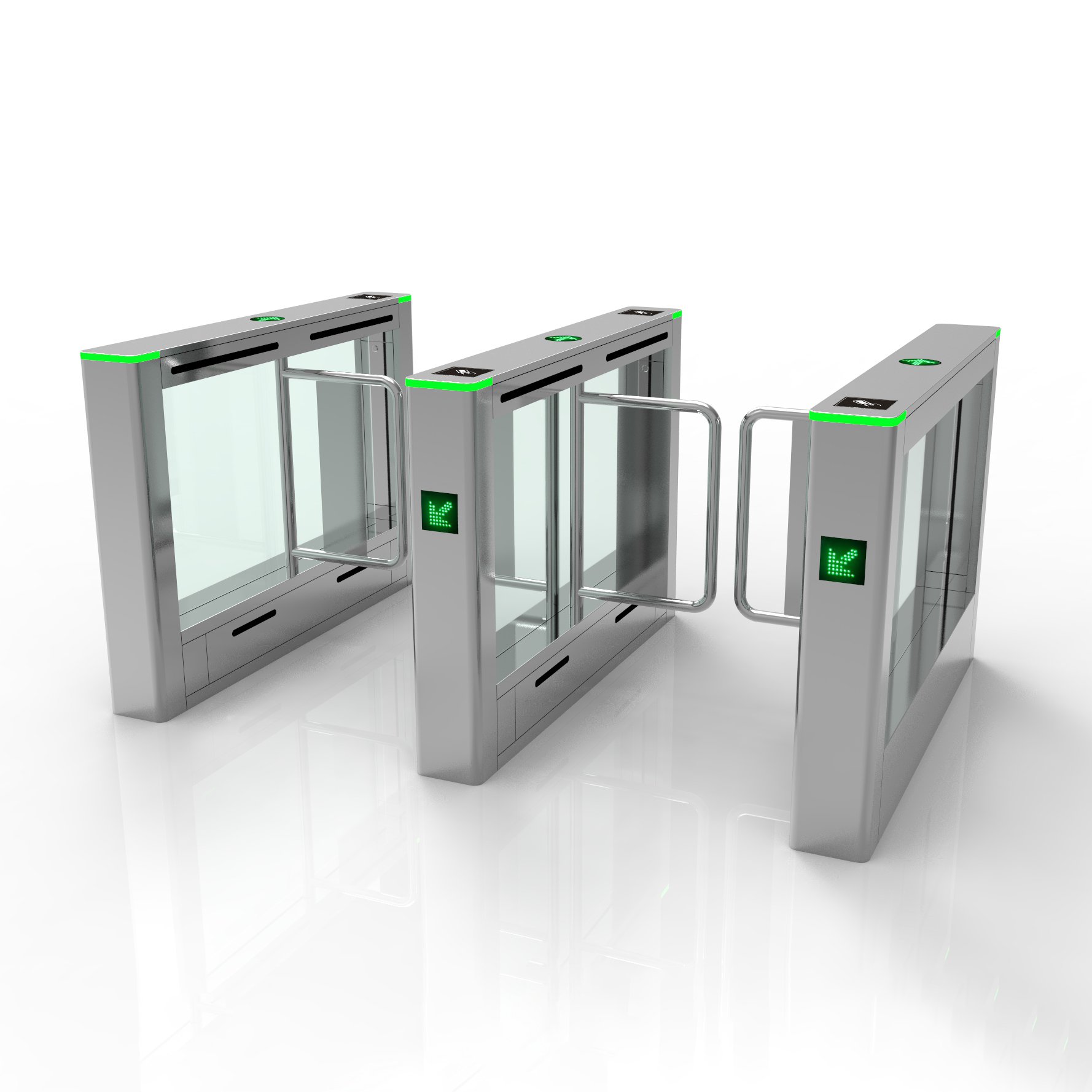 Access Control System RFID Card OR Code Automatic Swing Turnstile Gate Door Lock Attendance Swing Barrier Turnstile