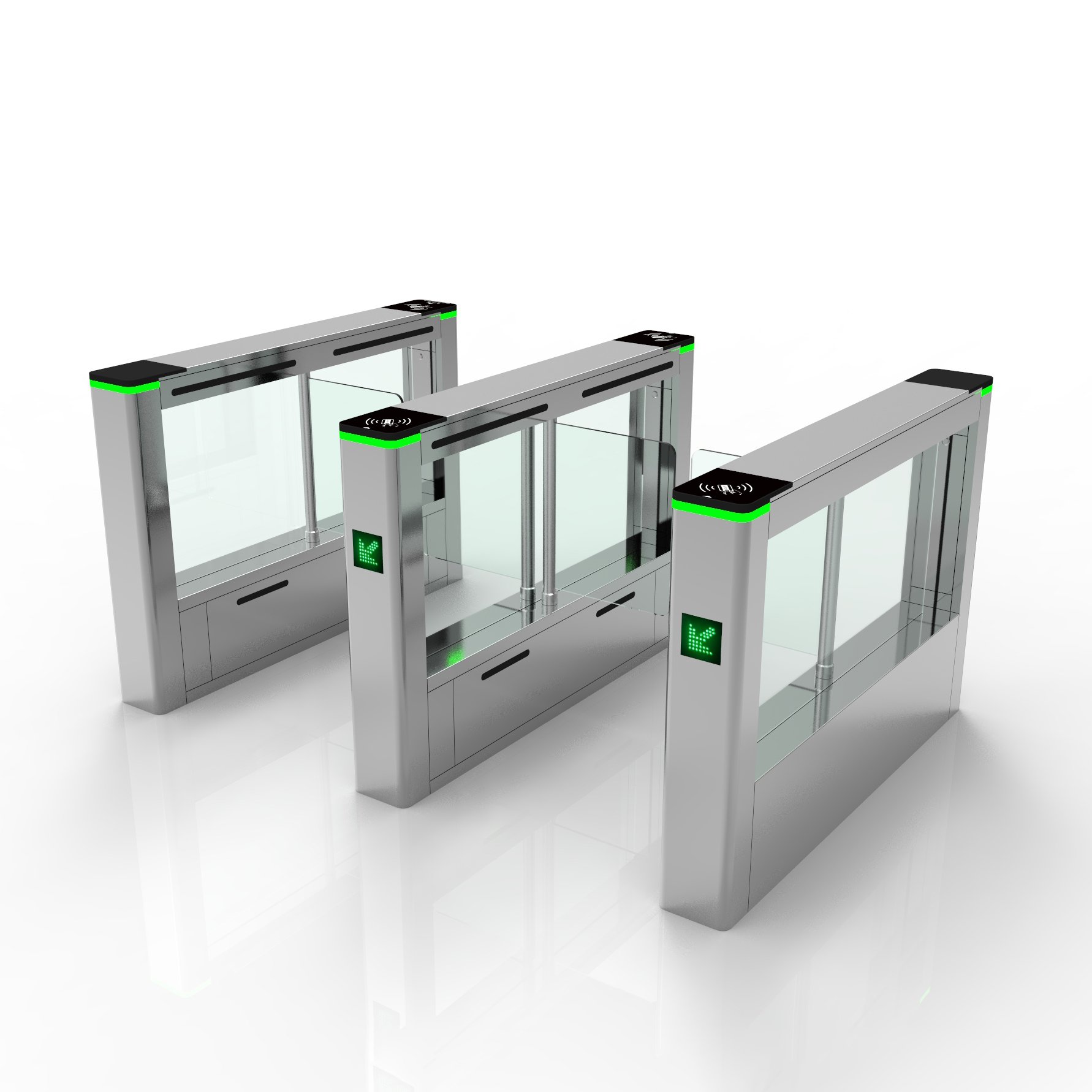 Access Control System RFID Card OR Code Automatic Swing Turnstile Gate Door Lock Attendance Swing Barrier Turnstile