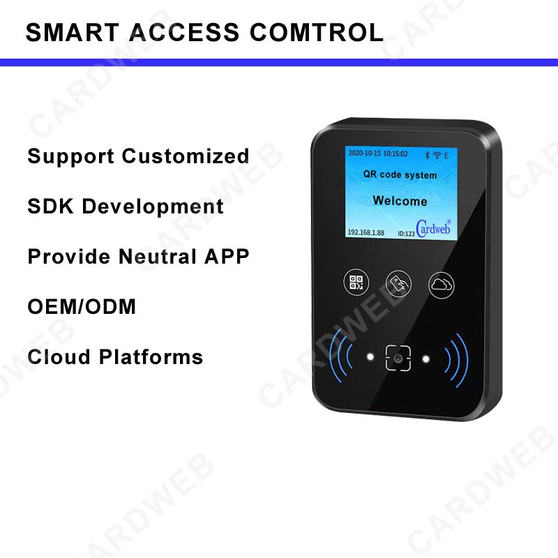Cloud Data WiFi TCP/IP RFID QR Code Bar QR Code Remote Door Access controller Display Screen QR NFC Reader