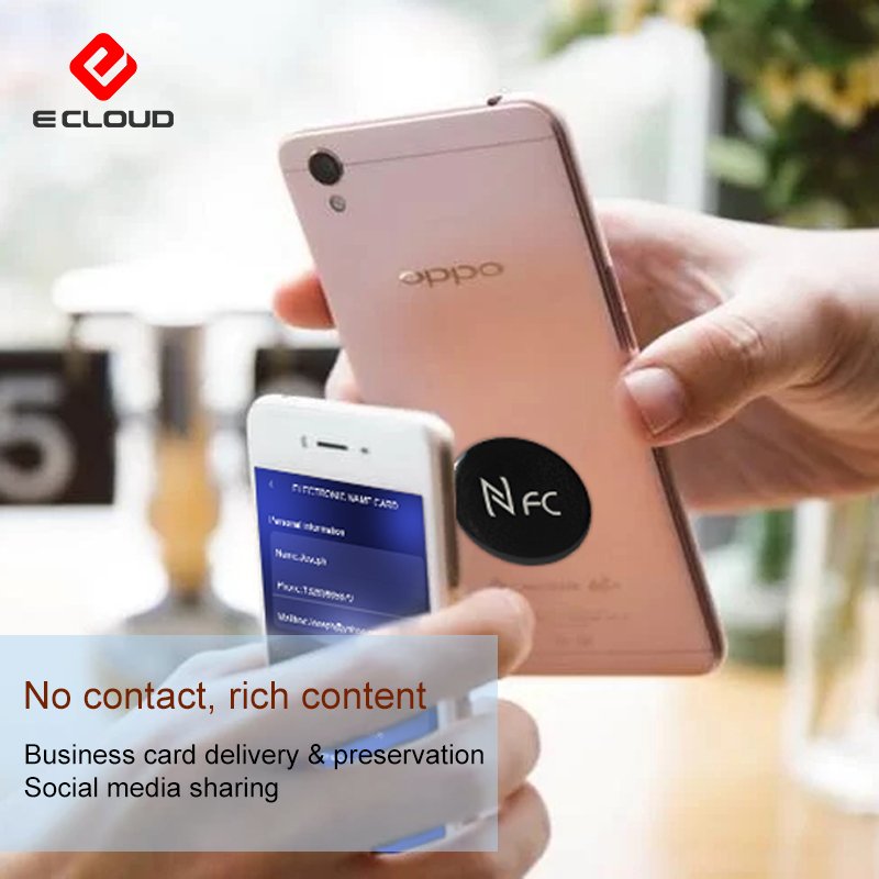 NFC Social media Access Control Card RFID Smart Phone Tag Waterproof Epoxy Custom Nfc Rfid Sticker anti-metal nfc tag epoxy